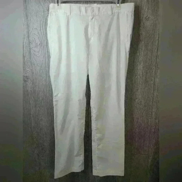 Nike Gold Tour performance white dri-fit pants.  Size 34x30. 100% polyester. - Picture 1 of 5